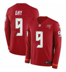 Nike Buccaneers 9 Matt Gay Red Team Color Men Stitched NFL Limited Therma Long Sleeve Jersey Nike Buccaneers 9 Matt Gay Red Team Color Men Stitched NFL Limited Therma Long Sleeve Jersey