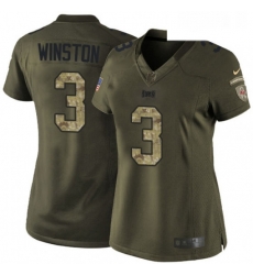 Womens Nike Tampa Bay Buccaneers 3 Jameis Winston Elite Green Salute to Service NFL Jersey Womens Nike Tampa Bay Buccaneers 3 Jameis Winston Elite Green Salute to Service NFL Jersey