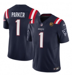 Men New England Patriots 1 DeVante Parker Navy 2023 F U S E With John Madden Patch Vapor Limited Stitched Football Jersey Men New England Patriots 1 DeVante Parker Navy 2023 F U S E With John Madden Patch Vapor Limited Stitched Football Jersey