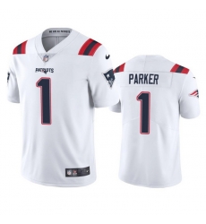 Men New England Patriots 1 DeVante Parker White Vapor Untouchable Limited Stitched Jersey Men New England Patriots 1 DeVante Parker White Vapor Untouchable Limited Stitched Jersey