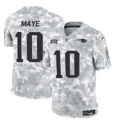 Men New England Patriots 10 Drake Maye 2024 F U S E Arctic Camo Salute To Service Limited Stitched Jersey Men New England Patriots 10 Drake Maye 2024 F U S E Arctic Camo Salute To Service Limited Stitched Jersey
