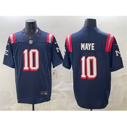 Men New England Patriots 10 Drake Maye Navy 2025 F U S E  Vapor Limited Stitched Football Jersey