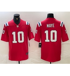 Men New England Patriots 10 Drake Maye Red 2024 Draft Vapor Limited Stitched Football Jersey Men New England Patriots 10 Drake Maye Red 2024 Draft Vapor Limited Stitched Football Jersey