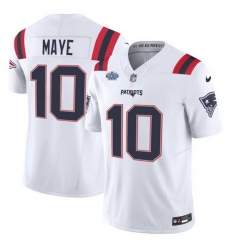 Men New England Patriots 10 Drake Maye White 2024 With Draft Patch F U S E Vapor Limited Stitched Football Jersey Men New England Patriots 10 Drake Maye White 2024 With Draft Patch F U S E Vapor Limited Stitched Football Jersey