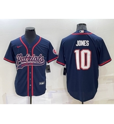 Men New England Patriots 10 Mac Jones Navy Cool Base Stitched Baseball Jersey Men New England Patriots 10 Mac Jones Navy Cool Base Stitched Baseball Jersey