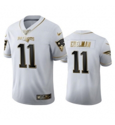 Men New England Patriots 11 Julian Edelman White 100th Season Golden Edition Stitched Jersey Men New England Patriots 11 Julian Edelman White 100th Season Golden Edition Stitched Jersey