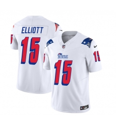 Men New England Patriots 15 Ezekiel Elliott White 2023 F U S E Throwback Limited Stitched Football Jersey Men New England Patriots 15 Ezekiel Elliott White 2023 F U S E Throwback Limited Stitched Football Jersey