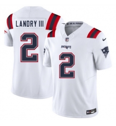 Men New England Patriots 2 Harold Landry III White 2025 F U S E  Vapor Limited Stitched Football Jersey