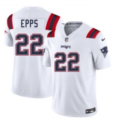 Men New England Patriots 22 Marcus Epps White 2025 F U S E Vapor Limited Stitched Football Jersey Men New England Patriots 22 Marcus Epps White 2025 F U S E Vapor Limited Stitched Football Jersey