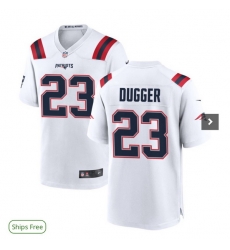 Men New England Patriots 23 Kyle Dugger White Vapor Limited Stitched Football Jersey Men New England Patriots 23 Kyle Dugger White Vapor Limited Stitched Football Jersey
