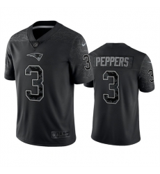 Men New England Patriots 3 Jabrill Peppers Black Reflective Limited Stitched Football Jersey Men New England Patriots 3 Jabrill Peppers Black Reflective Limited Stitched Football Jersey