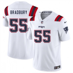 Men New England Patriots 55 Garrett Bradbury White 2025 F U S E  Vapor Limited Stitched Football Jersey