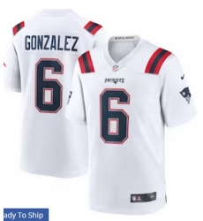 Men New England Patriots 6 Christian Gonzalez White Vapor Limited Jersey Men New England Patriots 6 Christian Gonzalez White Vapor Limited Jersey