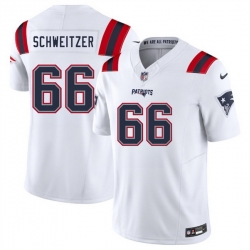 Men New England Patriots 66 Wes Schweitzer White 2025 F U S E  Vapor Limited Stitched Football Jersey
