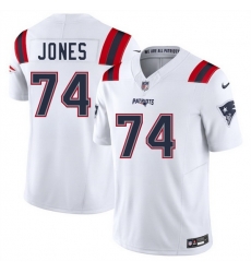 Men New England Patriots 74 Caleb Jones White 2025 F U S E Vapor Limited Stitched Football Jersey Men New England Patriots 74 Caleb Jones White 2025 F U S E Vapor Limited Stitched Football Jersey