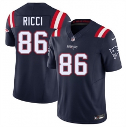 Men New England Patriots 86 Giovanni Ricci Navy 2025 F U S E  Vapor Limited Stitched Football Jersey