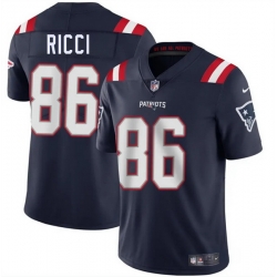 Men New England Patriots 86 Giovanni Ricci Navy 2025 Vapor Limited Stitched Football Jersey