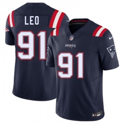 Men New England Patriots 91 Titus Leo Navy 2025 F U S E  Vapor Limited Stitched Football Jersey