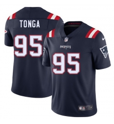 Men New England Patriots 95 Khyiris Tonga Navy 2025 Vapor Limited Stitched Football Jersey