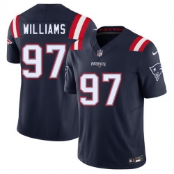 Men New England Patriots 97 Milton Williams Navy 2025 F U S E  Vapor Limited Stitched Football Jersey