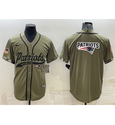 Men New England Patriots Olive Salute To Service Team Big Logo Cool Base Stitched Baseball Jersey Men New England Patriots Olive Salute To Service Team Big Logo Cool Base Stitched Baseball Jersey