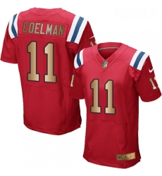 Mens Nike New England Patriots 11 Julian Edelman Elite RedGold Alternate NFL Jersey Mens Nike New England Patriots 11 Julian Edelman Elite RedGold Alternate NFL Jersey