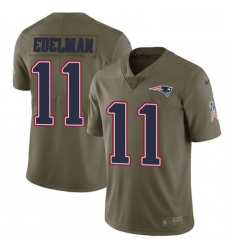 Mens Nike New England Patriots 11 Julian Edelman Limited Olive 2017 Salute to Service NFL Jersey Mens Nike New England Patriots 11 Julian Edelman Limited Olive 2017 Salute to Service NFL Jersey