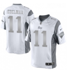 Mens Nike New England Patriots 11 Julian Edelman Limited White Platinum NFL Jersey Mens Nike New England Patriots 11 Julian Edelman Limited White Platinum NFL Jersey