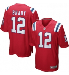 Mens Nike New England Patriots 12 Tom Brady Game Red Alternate NFL Jersey Mens Nike New England Patriots 12 Tom Brady Game Red Alternate NFL Jersey