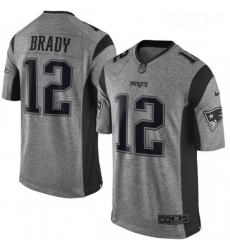 Mens Nike New England Patriots 12 Tom Brady Limited Gray Gridiron NFL Jersey Mens Nike New England Patriots 12 Tom Brady Limited Gray Gridiron NFL Jersey
