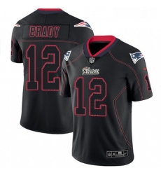 Mens Nike New England Patriots 12 Tom Brady Limited Lights Out Black Rush NFL Jersey Mens Nike New England Patriots 12 Tom Brady Limited Lights Out Black Rush NFL Jersey