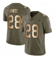 Mens Nike New England Patriots 28 James White Limited OliveGold 2017 Salute to Service NFL Jersey Mens Nike New England Patriots 28 James White Limited OliveGold 2017 Salute to Service NFL Jersey
