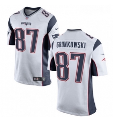 Mens Nike New England Patriots 87 Rob Gronkowski Game White NFL Jersey Mens Nike New England Patriots 87 Rob Gronkowski Game White NFL Jersey