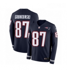 Mens Nike New England Patriots 87 Rob Gronkowski Limited Navy Blue Therma Long Sleeve NFL Jersey Mens Nike New England Patriots 87 Rob Gronkowski Limited Navy Blue Therma Long Sleeve NFL Jersey