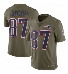 Mens Nike New England Patriots 87 Rob Gronkowski Limited Olive 2017 Salute to Service NFL Jersey Mens Nike New England Patriots 87 Rob Gronkowski Limited Olive 2017 Salute to Service NFL Jersey
