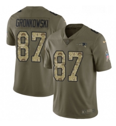 Mens Nike New England Patriots 87 Rob Gronkowski Limited OliveCamo 2017 Salute to Service NFL Jersey Mens Nike New England Patriots 87 Rob Gronkowski Limited OliveCamo 2017 Salute to Service NFL Jersey