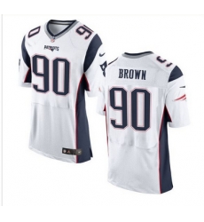 Nike New England Patriots #90 Malcom Brown White Men 27s Stitched NFL New Elite Jersey Nike New England Patriots #90 Malcom Brown White Men 27s Stitched NFL New Elite Jersey