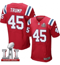 Nike Patriots #45 Donald Trump Red Alternate Super Bowl LI 51 Mens Stitched NFL Elite Jersey Nike Patriots #45 Donald Trump Red Alternate Super Bowl LI 51 Mens Stitched NFL Elite Jersey