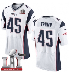 Nike Patriots #45 Donald Trump White Super Bowl LI 51 Mens Stitched NFL Elite Jersey Nike Patriots #45 Donald Trump White Super Bowl LI 51 Mens Stitched NFL Elite Jersey
