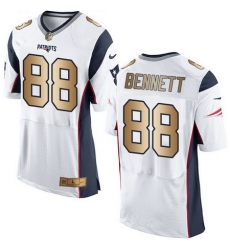 Nike Patriots #88 Martellus Bennett White Mens Stitched NFL New Elite Gold Jersey Nike Patriots #88 Martellus Bennett White Mens Stitched NFL New Elite Gold Jersey