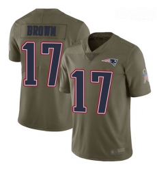 Patriots 17 Antonio Brown Olive Men Stitched Football Limited 2017 Salute To Service Jersey Patriots 17 Antonio Brown Olive Men Stitched Football Limited 2017 Salute To Service Jersey