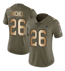 Nike Patriots #26 Sony Michel Olive Gold Womens Stitched NFL Limited 2017 Salute to Service Jersey Nike Patriots #26 Sony Michel Olive Gold Womens Stitched NFL Limited 2017 Salute to Service Jersey