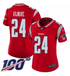 Patriots #24 Stephon Gilmore Red Women Stitched Football Limited Inverted Legend 100th Season Jersey Patriots #24 Stephon Gilmore Red Women Stitched Football Limited Inverted Legend 100th Season Jersey