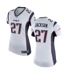 Women New England Patriots #27 J.C. Jackson Game Jersey White Women New England Patriots #27 J.C. Jackson Game Jersey White