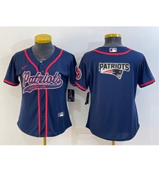 Women New England Patriots Navy Team Big Logo With Patch Cool Base Stitched Baseball Jersey Women New England Patriots Navy Team Big Logo With Patch Cool Base Stitched Baseball Jersey
