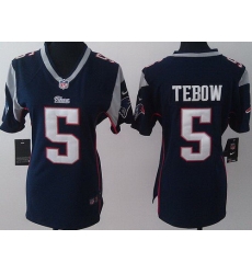 Women Nike New England Patriots 5 Tim Tebow Blue Jerseys Women Nike New England Patriots 5 Tim Tebow Blue Jerseys