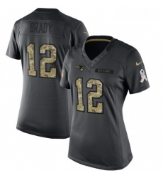Womens Nike New England Patriots 12 Tom Brady Limited Black 2016 Salute to Service NFL Jersey Womens Nike New England Patriots 12 Tom Brady Limited Black 2016 Salute to Service NFL Jersey