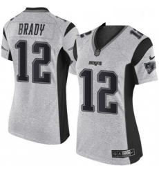 Womens Nike New England Patriots 12 Tom Brady Limited Gray Gridiron II NFL Jersey Womens Nike New England Patriots 12 Tom Brady Limited Gray Gridiron II NFL Jersey