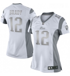 Womens Nike New England Patriots 12 Tom Brady Limited White Platinum NFL Jersey Womens Nike New England Patriots 12 Tom Brady Limited White Platinum NFL Jersey