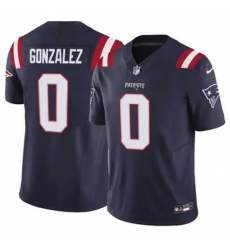 Youth New England Patriots 0 Christian Gonzalez Blue Stitched Vapor Limited Jersey Youth New England Patriots 0 Christian Gonzalez Blue Stitched Vapor Limited Jersey